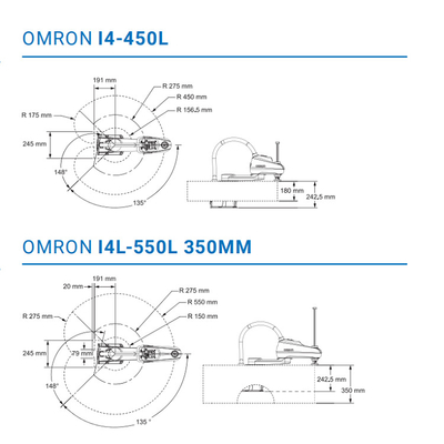 3C企業のためのOMRON I4-450L 4の軸線のScaraのロボット高速ロボット