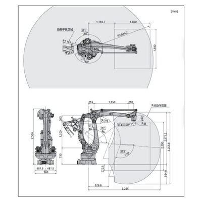 扱い、パレットで運搬するロボット腕のためのグリッパーとの川崎のロボットCP500L 6axis