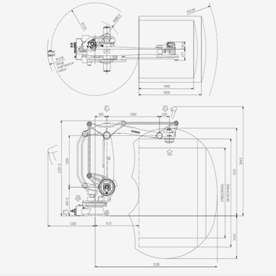 ヒュンダイのグリッパーとのパッキングのロボットHP160腕160KGのペイロード3128の範囲