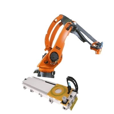 GBSのロボット柵が付いているKukaのロボット腕のペイロード40KGをパレットで運搬するKR 40 PA 4の斧