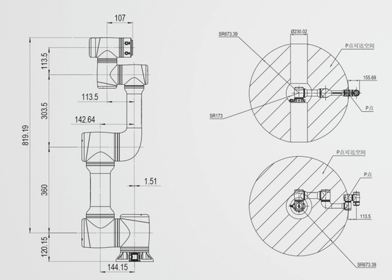 Binzelの適用範囲が広いJAKA 6の軸線819mmの範囲7kgのペイロードの共同の溶接ロボット