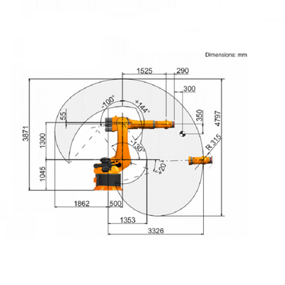 KUKA KR 240 R3330 CNGBS線形ガイドレールによるパレティ化ロボット 自動機械用重量 240kg ロボットアーム