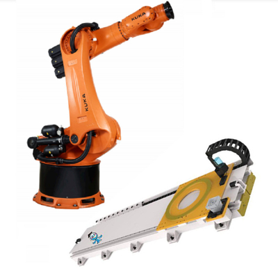 KUKA KR 240 R3330 CNGBS線形ガイドレールによるパレティ化ロボット 自動機械用重量 240kg ロボットアーム