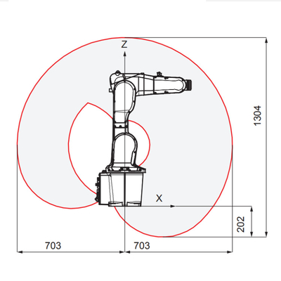 ABB IRB 1200 CNGBSグリッパーを搭載した産業用ロボット腕