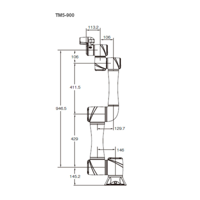 テックマンロボットTM5-900 コボットとして6Aixs操作器の 900MMの到達力と4KGのペイロード