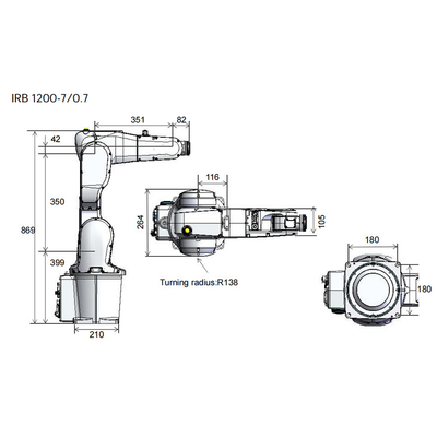 ABB ロボット IRB1200 自動産業ロボット 6軸の7KGペイロード ロボットアーム