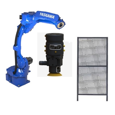 6 軸 ロボットアーム Yaskawa GP12 CNGBS 磨き頭とフェンスを用いた CNC 磨きロボット