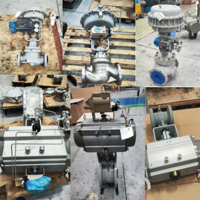 KTM PNEUMATIC ACTUATORS AW AWN および KOSO EPA800 EPB 800 EPC800 バルブポジショナーと Fisher 67CFR フィルタレギュレータを備えた中国製コントロールバルブ