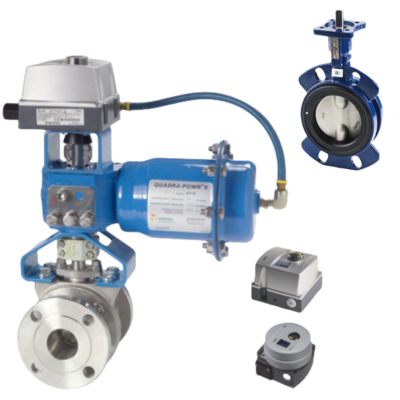 汎用耐座バタフライバルブ Keystone Valve および Neles Valmet バルブポジショナー ND7000