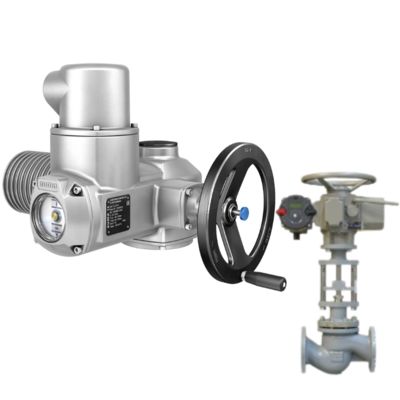 AUMA GS型部分回転ギアボックスとSA型マルチターンモジュール式ユニバーサル電動アクチュエータを備えた電動ボールバルブ。