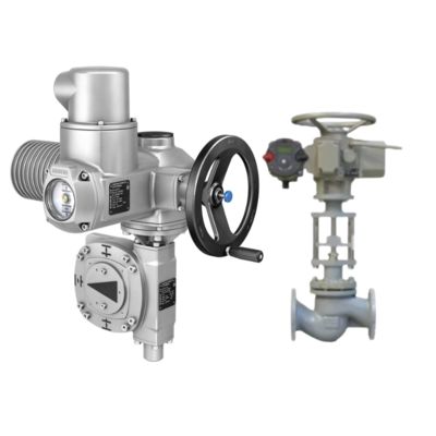 AUMA GS型部分回転ギアボックスとSA型マルチターンモジュール式ユニバーサル電動アクチュエータを備えた電動ボールバルブ。