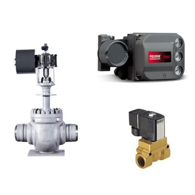 Fisher DVC6200 空気圧バルブコントローラ バルブポジショナ スマートポジショナ および Buerkert タイプ 5404 ソレノイドバルブ