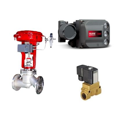 Fisher DVC6200 空気圧バルブコントローラ バルブポジショナ スマートポジショナ および Buerkert タイプ 5404 ソレノイドバルブ