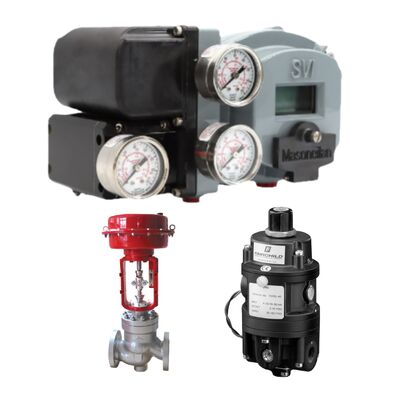 フェアチャイルドT5700電子制御空気圧センサーと、マソネイレアンSVI2AP/SVI IIシリーズSVI2AP-21123111バルブポジショナー（LCDディスプレイ付き）、新品、在庫あり。