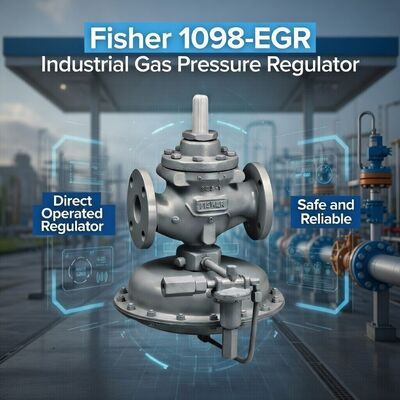 フィッシャー 1098-EGR パイロット操作の高容量ガス圧力調節器 1500 psig 最大入口圧力