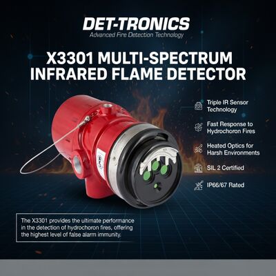 LNGプラントの炎検出器 多スペクトルIR炎検出器 DET-TRONICS X3301 火災検出センサー 価格