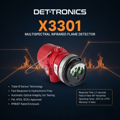 デトロニクス X3301 マルチスペクトル IR 火炎検出器 赤外線火炎検出器 火災検知センサー 石油・ガス安全