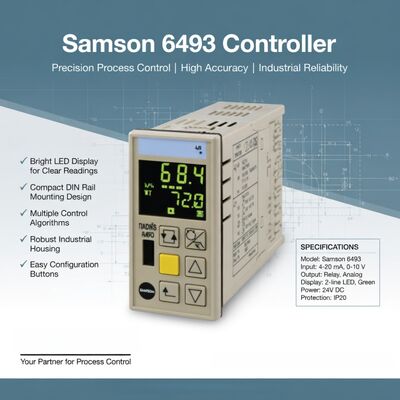 Samson プロセス制御ユニット Samson コントローラー 6493 パネル取り付け用コンパクトコントローラー