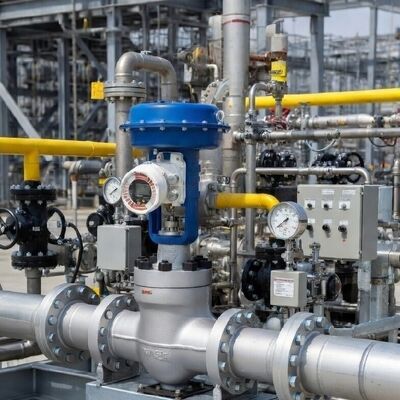 石油・ガスパイプライン圧力制御用、Logix Flowserveポジショナー420シリアル420-47-W1D-10付き中国製制御弁 在庫