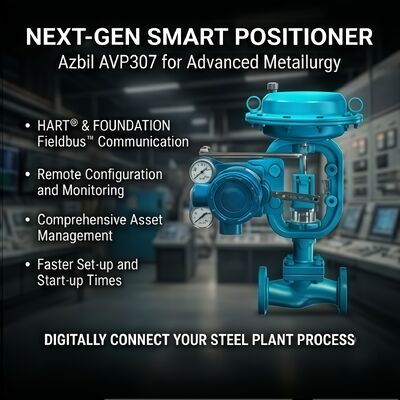 アズビル AVP307 デジタル HART パネウマティック バルブ ポジショナー 4-20 mA DC 入力と ±1.0% F.S 正確性