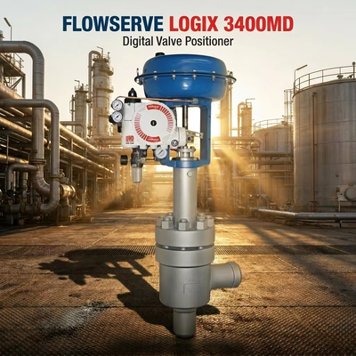 Flowserve Logix 3400MD HART通信 IP66 保護と ± 0.5% 正確性を持つデジタルバルブ定位器