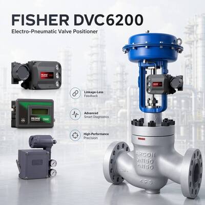 Brand New OEM F-isher Butterfly Pneumatic Control Valve and DVC6200 Valve Positioner