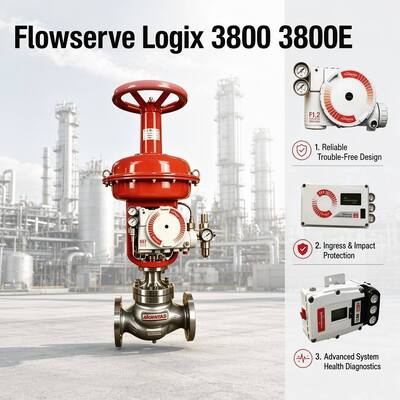 高精度 Flowserve Logix 3800 3800E デジタル バルブ ポジショナー信頼性の高い制御バルブ部品在庫