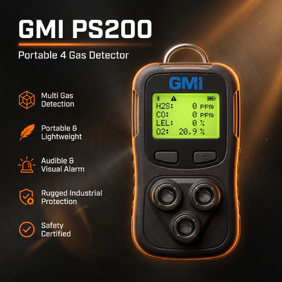 GMI PS200 PS500 ポータブルマルチガス検知器 4 ガスモニター個人安全ガス検知器