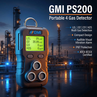 GMI PS200 PS500 個人用ガスモニター ポータブル 4 ガスのセンサー オイルガス 安全検知 ガスの検出器
