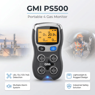 GMI PS200 PS500 携帯ガス検出器 H2S CO O2 燃焼ガスモニター 産業安全ガス検出器