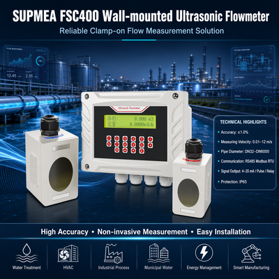 超音波流量計の Supmea FSC400 壁固定クランプ 通過時間 デジタル液体流量計