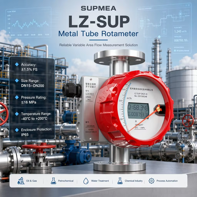Supmea LZ-SUP HART 4-20mA LCD ローカルインジケーター 工業用流量計 メタルチューブ式差圧流量計