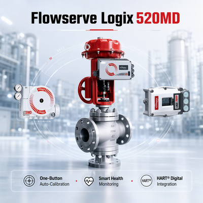 Flowserve Logix 520MD プラスデジタル HART ポジショナ 4 20mA 制御バルブアクチュエータ石油ガス化学電力