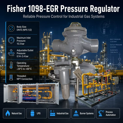 高品質フィッシャー 1098-EGR パイロット式天然ガス減圧弁 ガス圧力調整器