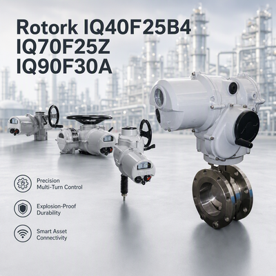 Rotork IQ40F25B4 IQ70F25Z IQ90F30A クォーターターン電動アクチュエータ 1000-2000Nm IP68 バタフライバルブ用 産業用制御システム