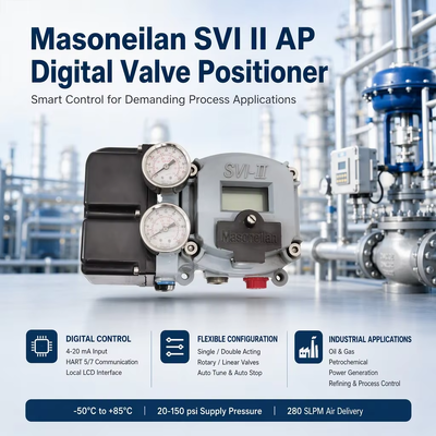 オートチューンデジタルバルブポジショナ Masoneilan SVI2 AP診断 4-20mA 非接触位置センシングバルブポジショナ