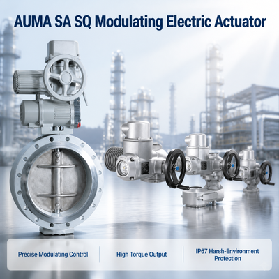 AUMA SA SQ モジュレーティング電気アクチュエータ,4‐20mA 信号 パイプライン自動化発電所の高精度産業バルブ