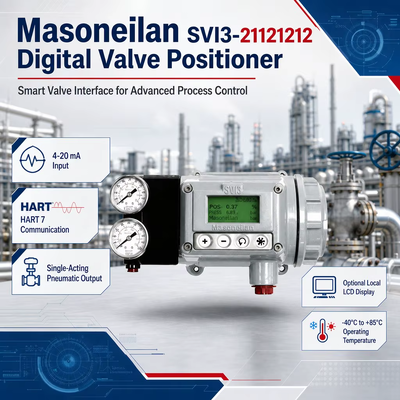 Masoneilan SVI3-21121212 SVI3-21121112 Smart Valve Controller Single Acting HART Pneumatic Actuator Valve Positioner