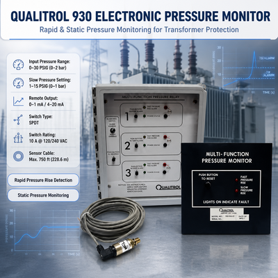 Qualitrol 930 電子圧力モニター 変圧器圧力モニター 急速圧力上昇 静圧モニター