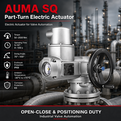 AUMA SQ 電動回転アクチュエータ 部分回転バルブアクチュエータ ボールバルブ自動化 工業用電動アクチュエータ