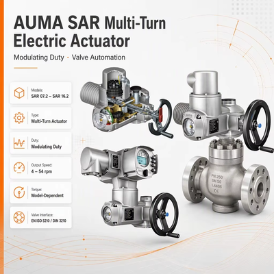 AUMA SAR 電動アクチュエータ バルブ オートメーション 多回転 モーター式バルブアクチュエータ 産業用電動バルブ制御