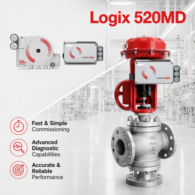Flowserve Logix 520MD プラスデジタル HART ポジショナ 4 20mA 制御バルブアクチュエータ石油ガス化学電力