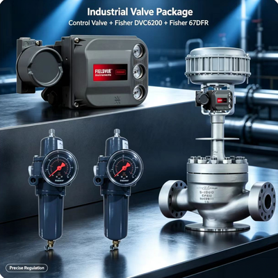 Fi sher DVC6200 Digital Valve Controller with 67DFR Filter Regulator for Precise Pneumatic Control