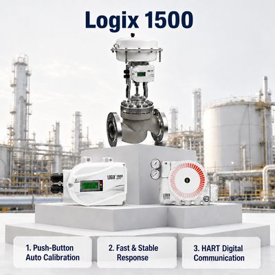 ロジックス 1500 インテリジェント HART プロトコル デジタル バルブ ポジショナー 4 20mA IP67 電気気圧制御 流量制御 石油 化学工業