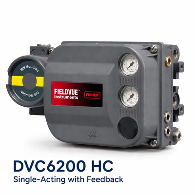 DVC6200 HC デジタルバルブコントローラー 4–20 mA HART 空圧シングルアクティングバルブポジショナー フィードバック付き