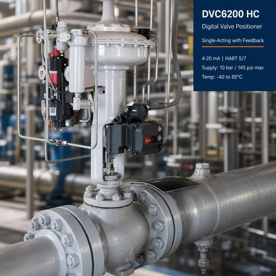 DVC6200 HC デジタルバルブコントローラー 4–20 mA HART 空圧シングルアクティングバルブポジショナー フィードバック付き