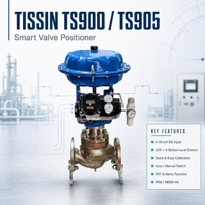 Tissin TS900 TS905 スマートバルブポジショナー 4-20mA HART ステンレス鋼 デジタル制御バルブポジショナー