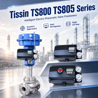 Tissin TS800 TS805シリーズ スマートバルブポジショナー OEM産業自動化 HART制御