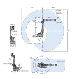 Yaskawa Motomanの6軸線、延長範囲AR2010の溶接ロボットはYRC1000ロボット コントローラーとの速くそして強力提供します