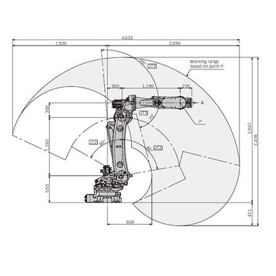 6つの軸線のロボット腕を溶接する床の土台のペイロード210kg